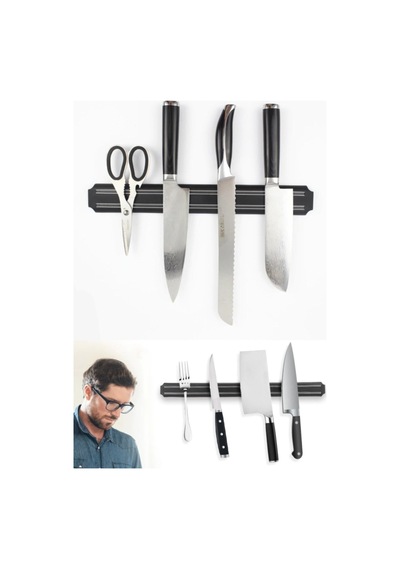 Mutfak Tezgah Duvar Için Uygun Ev Ve Işletmeler Için 55 Cm Bıçak Askısı Mıknatıslı Şeflere Özel Pro Renkli