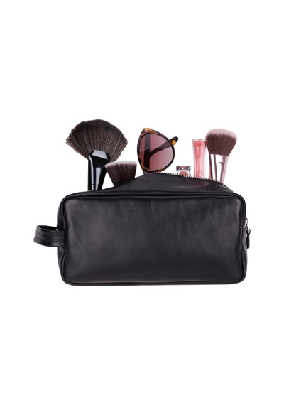 Bloominbag Bloombiel Obsidian Siyah Hakiki Deri Seyahat Ve Makyaj Çantası