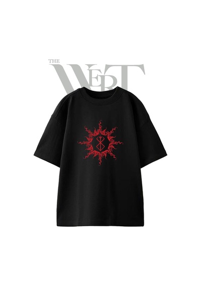 Thewert Berserk Brand Tasarım Baskılı Ünisex Siyah Oversize T-shirt