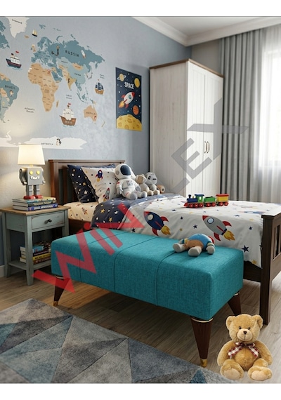 Winflex Çok Amaçlı Dekoratif Puf 38 X 100cm Turkuaz Renk