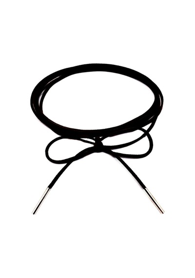 Siyah Renk Kadın Süet Bağcıklı Choker Kolye Renkli