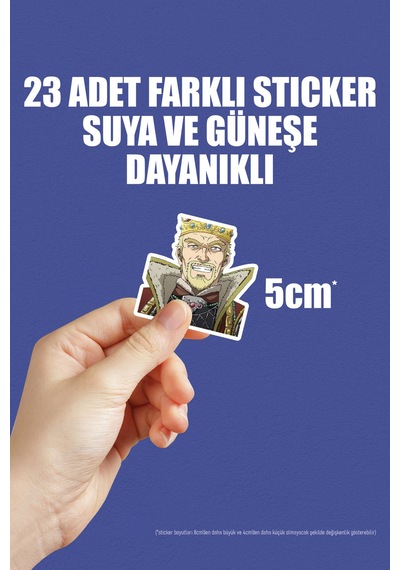 Vinland Saga Anime Telefon Laptop Bullet Journal Yapışkanlı Folyo Sticker Paketi 23 Adet Çok Renkli