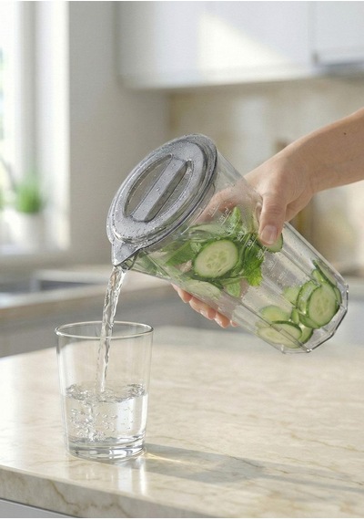 Başucu Kristal Sürahi Kulpsuz - 1.2 Litre