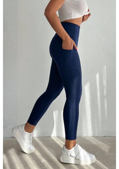 Balenbi Haute Kadın Yüksek Bel Toparlayıcı Çift Cepli Leggings Fitness Tayt 1092 Lacivert Balenbi Haute Kadın Yüksek Bel Toparlayıcı Çift Cepli Leggings Fitness Tayt 1092 Lacivert