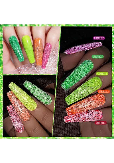 Ur Sugar Reflective Fluorescent Gel 7,5 Ml Karanlıkta Parlayan Sımlı Kalıcı Oje R022