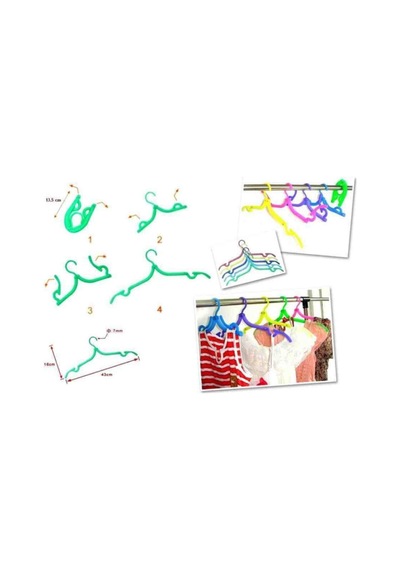 Dual Folding Hanger 2 Adet Birden Katlanabilir Askı Asorti Plastik Beyaz Diğer