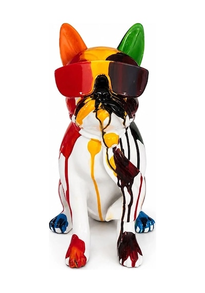 Renkli Dekoratif Polyester Bulldog Köpek Figürü Alk5473 01