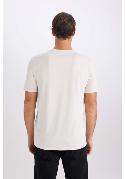 DeFacto Slim Fit Dar Kesim Bisiklet Yaka Modal Karışımlı Pamuklu Basic Düz Kısa Kollu Tişört M6606AZ25SPER20