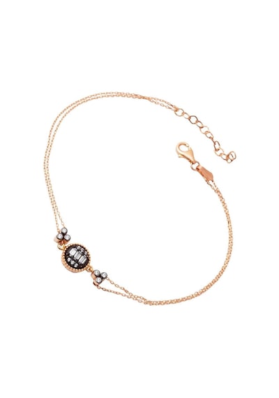 Baget Taşlı Rose Altın Bileklik TMS720BL-68 Pembe Altın