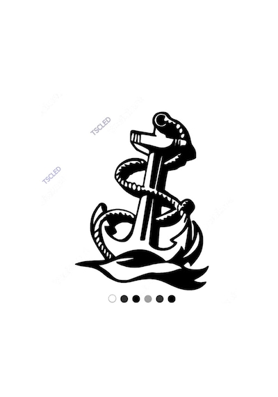 Halatla Çelikle Bağlı Deniz Çapası Sticker 17Cm