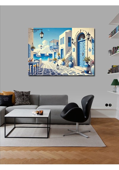 Kanvas Tablo Akdeniz Sokak Manzarası 50cmx70cm