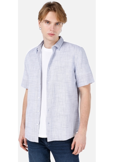 Colin's Colins Normal Kesim Shirt Yaka Cepsiz Mavi Erkek Kısa Kol Gömlek Cl1067835 Cl1067835 Q1.v1 Ble Mavi