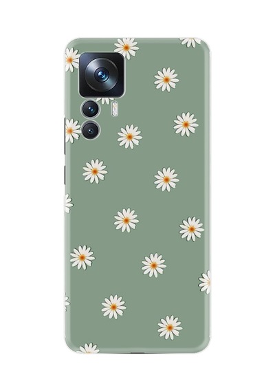 Xiaomi Mi 12t Pro Kılıf Boutique Baskılı Resimli Yeşil Papatyalar Pcode -041