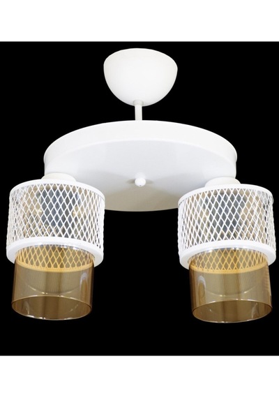 Ikili Bal Cam Kafes Model Modern Plafonyer Avize M