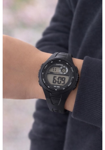 Captiva Digital 3 Atm Suya Dayanıklı Işık+alarm+kronometre+takvimli Çoçuk Kol Saati Cp.ml.001s1 Siyah