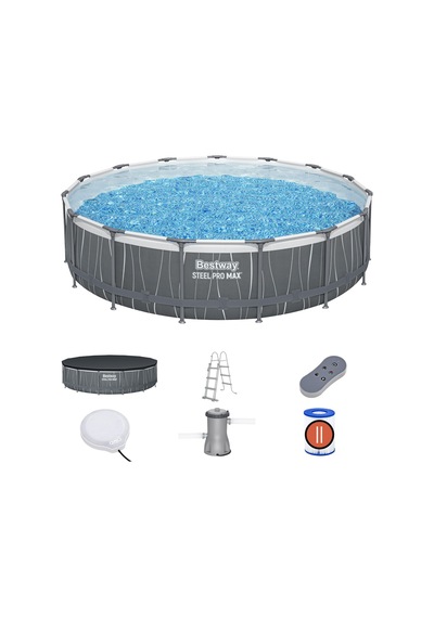 Bestway 561gd Steel Pro Max Led Işıklandırmalı Prefabrik Yer Üstü Çember Havuz Seti 4,57 M X 1,07 M