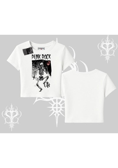 Tarzsokak Babby Tee Tshirt Punk Rock Chaos Skeleton Riot Beyaz