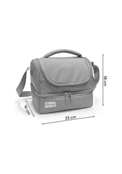 Coral High Kids Renkli Blok Desenli Thermo İki Katlı Beslenme Çantası 37216 Kırmızı