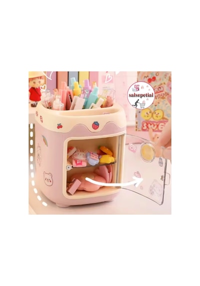 Kawaii Sevimli Kalem Kutusu Masaüstü Kalemlik Kawaii Kapaklı Kalem Kutusu Masa Üstü Organizer Lila Kapaklı