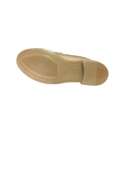 Comfort Shoes 233 Deri Trend Fashion Taşlı Kadın Babet Bej