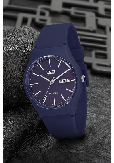 Q&Q QCG21212 Lacivert Su Geçirmez Çift Takvimli Unisex Kol Saati