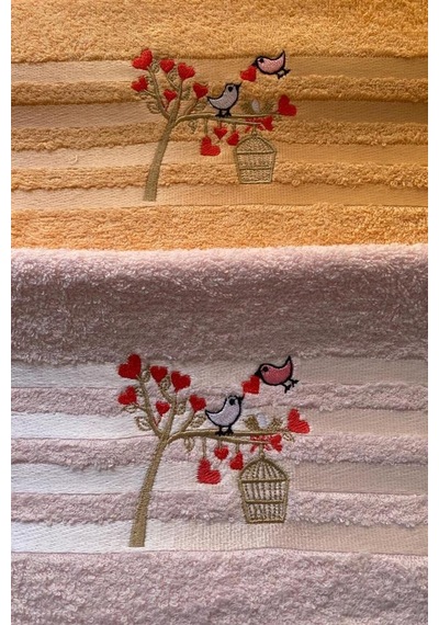 Softy Bird 4lü Nakışlı Çeyizlik Havlu Takımı