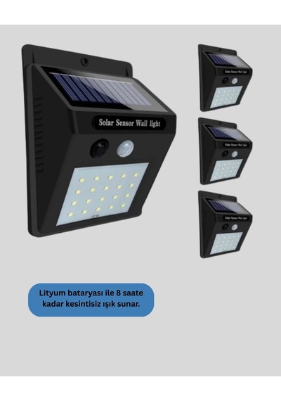 Mey İthalat Hareket Algılamalı Solar Led Güvenlik Lambası Yeni Nesil Çok Renkli