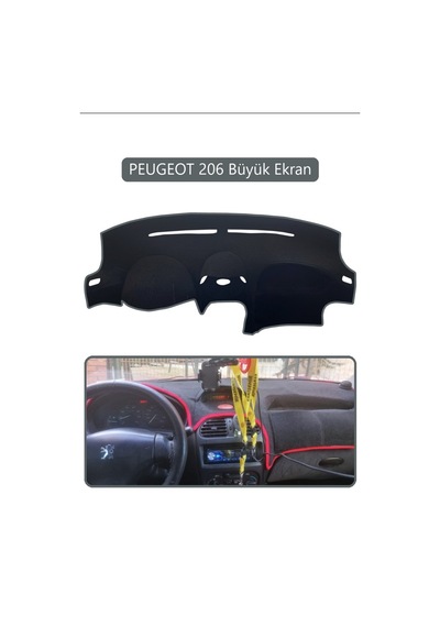 Peugeot 206 Büyük Ekrantorpido Koruma Halısı Gri Kenar