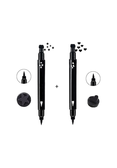 Çift Uçlu Yıldız + Kalp Desenli Eyeliner 2'li