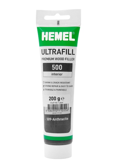 Hemel Ultrafill Premium İç Mekan Ahşap Tamir Macunu Su Bazlı Antrasit 200 Gr