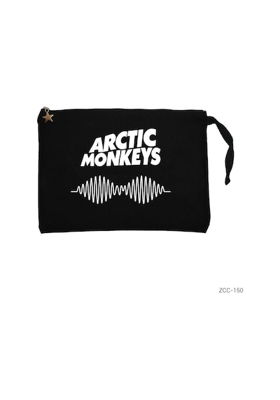 Zepplin Giyim Arctic Monkeys Logo Siyah Clutch Astarlı Cüzdan / El Çantası