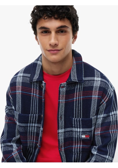 Tommy Hilfiger Tjm Check Overshırt Erkek Mavi Gömlek - Dm0dm23135