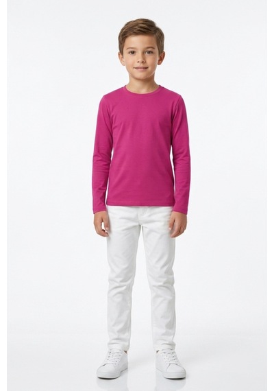Kiagu Erkek Çocuk Uzun Kollu Basic Düz Tişört %100 Pamuk Bisiklet Yaka T-shirt 2-13 Yaş Fuşya Kiagu Erkek Çocuk Uzun Kollu Basic Düz Tişört %100 Pamuk Bisiklet Yaka T-shirt 2-13 Yaş Fuşya