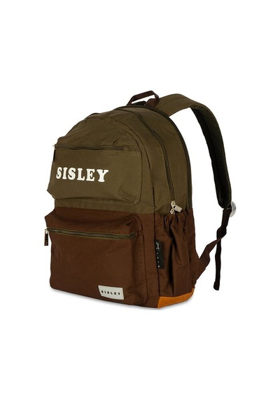 Sisley Lisanslı Unisex Sırt Çantası Yeşil-kahve