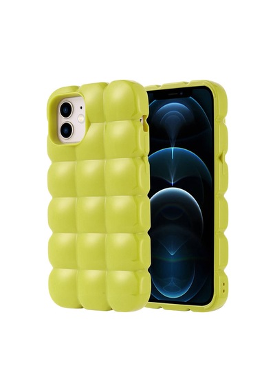 Zore İphone 12 Kılıf Parlak Esnek Silikon Ogaa Dom Dom Kapak - Beyaz