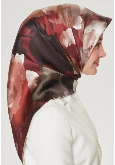 Armine İpek Eşarp Nostalji - 8534-35 Bordo Twill Bordo