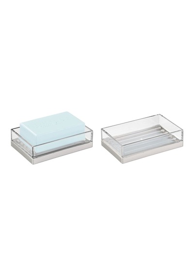 Buççin Online Mağaza Sabunluk Modern Gümüş Tasarımlı Akrilik 12x8x3cm Akrilik Turuncu Çok Renkli