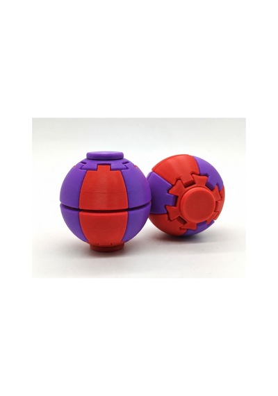 Alvera Press Küresi 3d Baskı Dönüşen Mekanik Fidget Stres Oyuncağı-kırmızı-mor 05033033