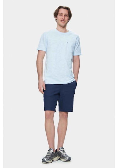 Ucla Caleb Gök Mavi Bisiklet Yaka Cepli Standard Fit Erkek Tshirt Gök Mavi