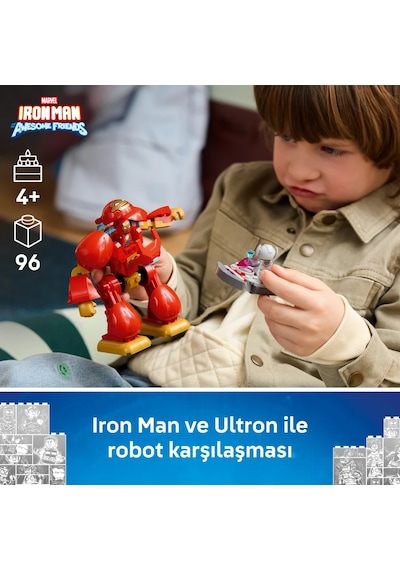 LEGO® ǀ Marvel Iron Man ve Muhteşem Arkadaşları Ultron Iron Man’e Karşı 11209 - 4 + için Minifigür İçeren Oyuncak Yapım Seti (96P)