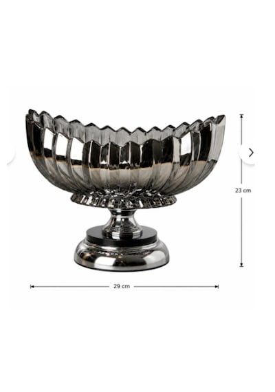 Chacha Home Ayaklı Cam Gondol Meyvelik Sunumluk 29 Cm - Lüks Dekoratif Konsol Kasesi Ve Şekerlik