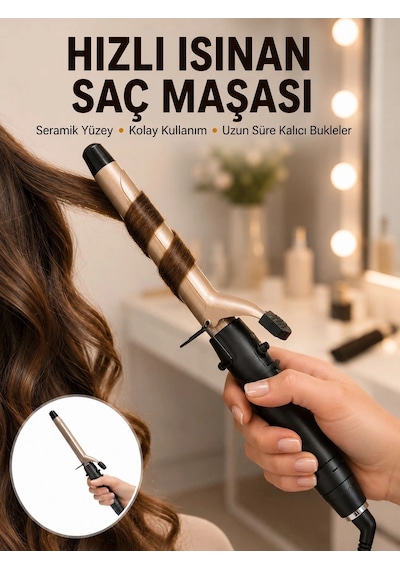 Profesyonel 25 Mm Saç Maşası Kalın Bukle Etkili Yeni Nesil