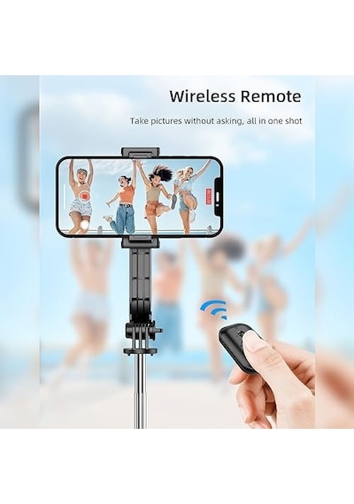 Axya C01 Çok Amaçlı Selfie Çubuğu Masa Üstü Tripod Kumandalı Selfie 360 Derece Dönebilir 107 Cm