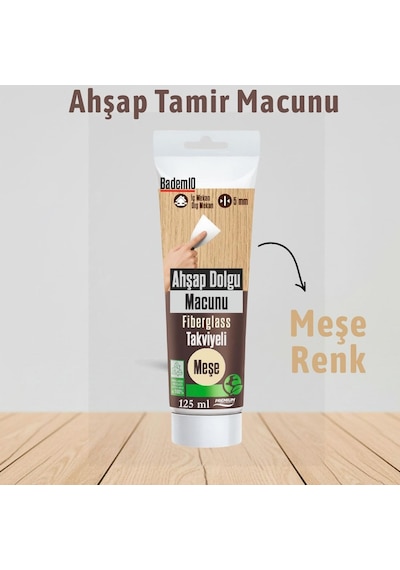 Meşe Renk Ahşap Parke Tamir Macunu Mobilya Masa Dolgu Çatlak Çizik Giderici 125 Ml Kullanıma Hazır 0.25 KG
