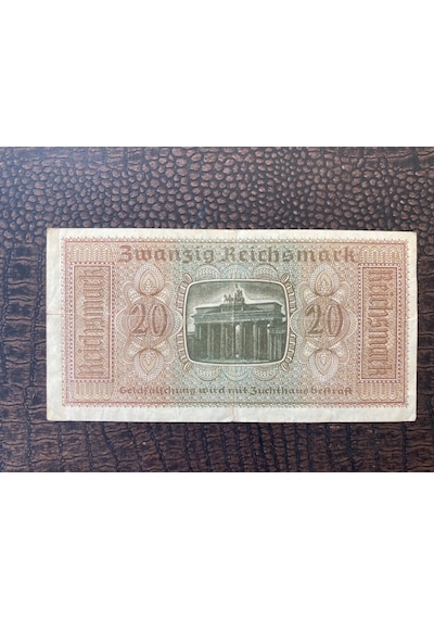 Alman Reich Nazi Dönemi 1940-1945 Deutsches Reich 20 Reichsmark Çok Çok Temiz Ççt Extremely Fine Xf