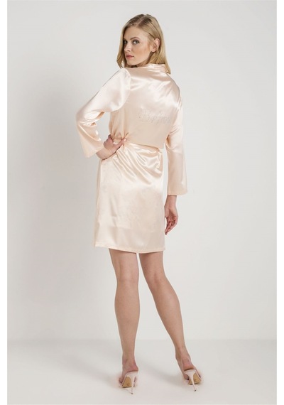Magic Form 30427 Kadın Somon Düz Saten Kumaşlı Bride Sabahlık Somon - 510696365 Somon