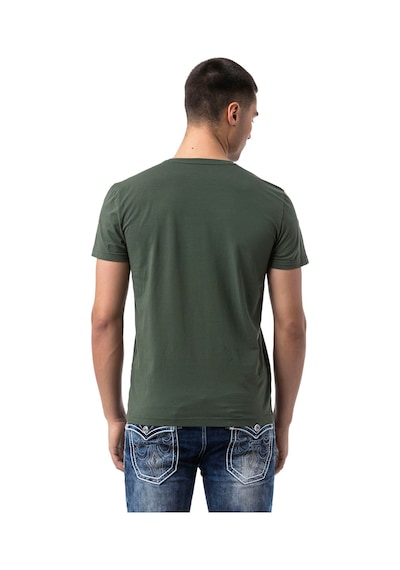 Cipo & Baxx Erkek Regular Fit Baskılı Pamuklu T-shirt Ct827 Green