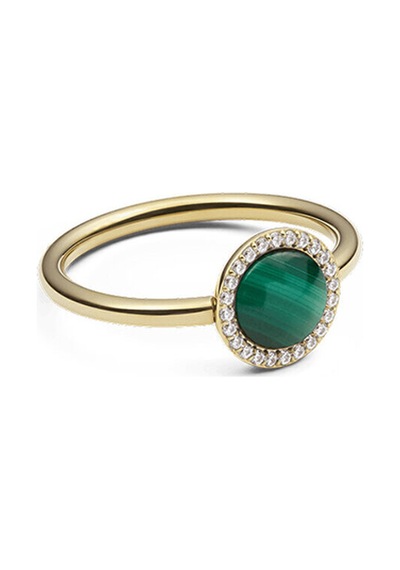 Audrey Ring Malachite Gold Altın