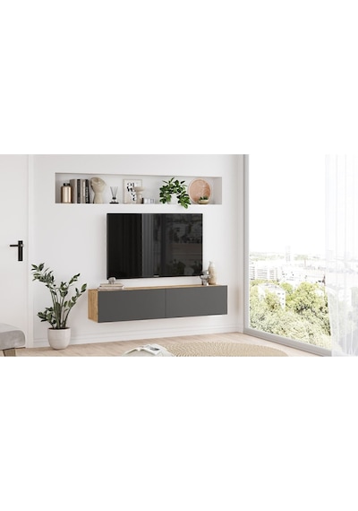 Aven Tv Ünitesi Tv Sehpası Kapaklı 140cm Çam-antrasit Ave10-aa Atlantik Çam - Antrasit Aven Tv Ünitesi Tv Sehpası Kapaklı 140cm Çam-antrasit Ave10-aa Atlantik Çam - Antrasit