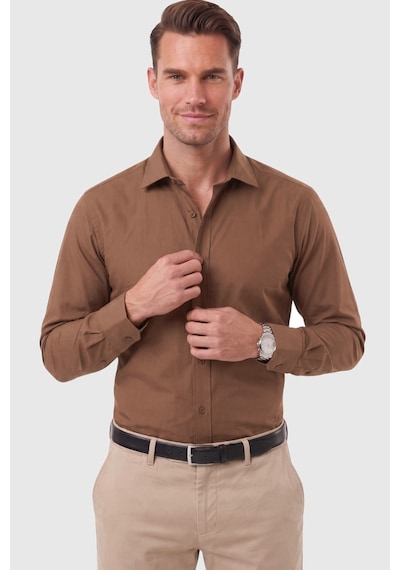 Deepsea Erkek Slim Fit Pamuk Saten Kahve Gömlek Kolay Ütülenebilir, Büyük Beden Seçenekli 2209615 Deepsea Erkek Slim Fit Pamuk Saten Kahve Gömlek Kolay Ütülenebilir, Büyük Beden Seçenekli 2209615